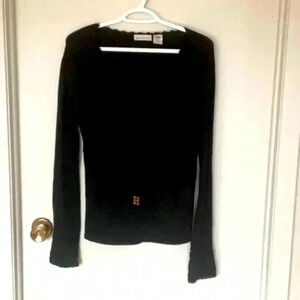 Gloria Vanderbilt Crochet Trimmed Sweater  in Size Medium